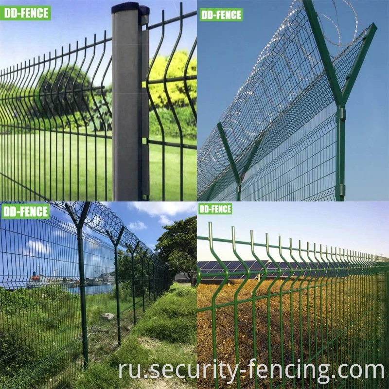 Высококачественная оцинкованная стальная металлическая ПВХ покрыта 3D V изгибающая сварная сварная сетчатая сетчатая забор для садовой фермы
